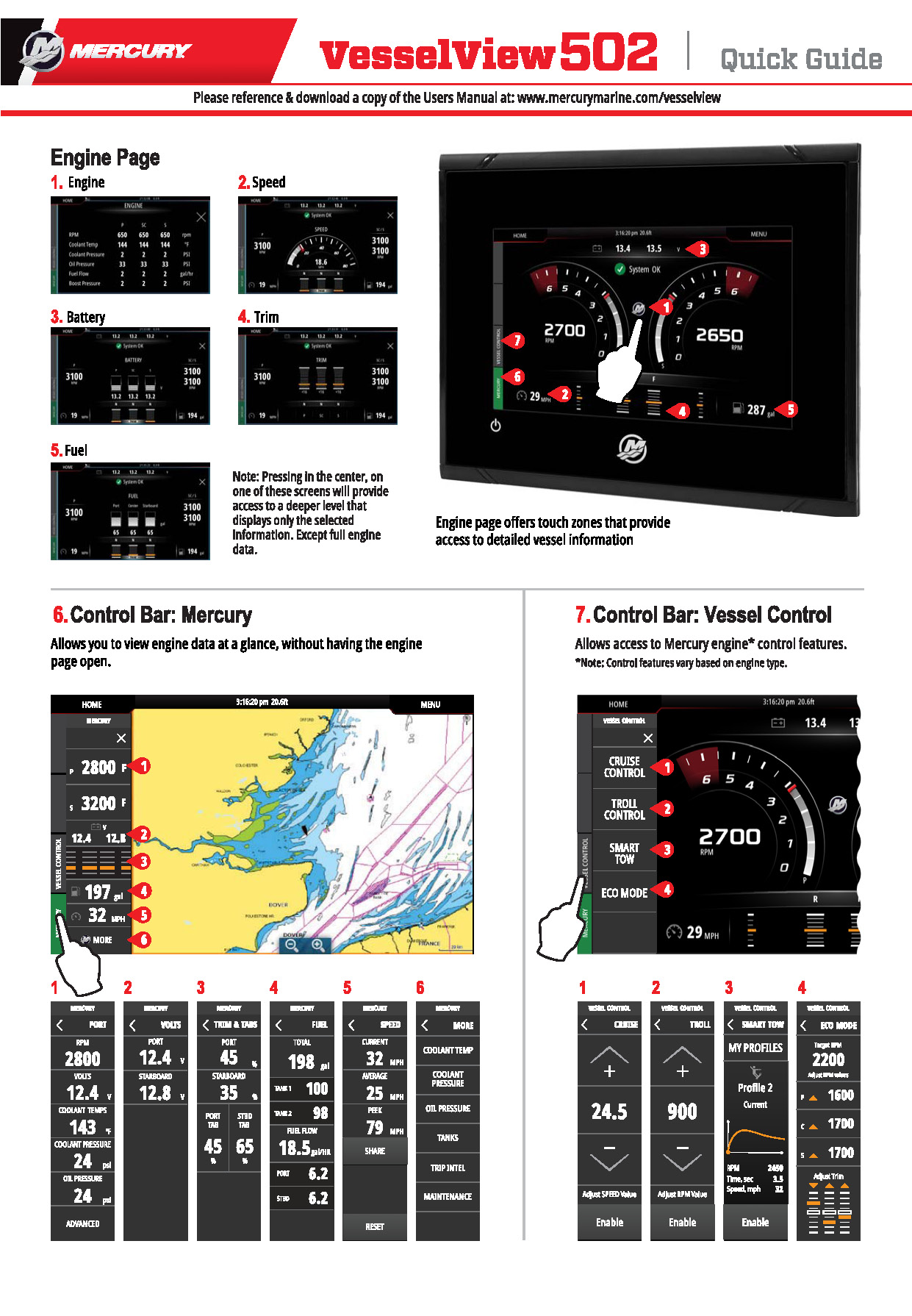 Mercury Vesselview 502 touchscreen